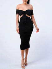 Load image into Gallery viewer, Off The Shoulder Side Cut Dress

