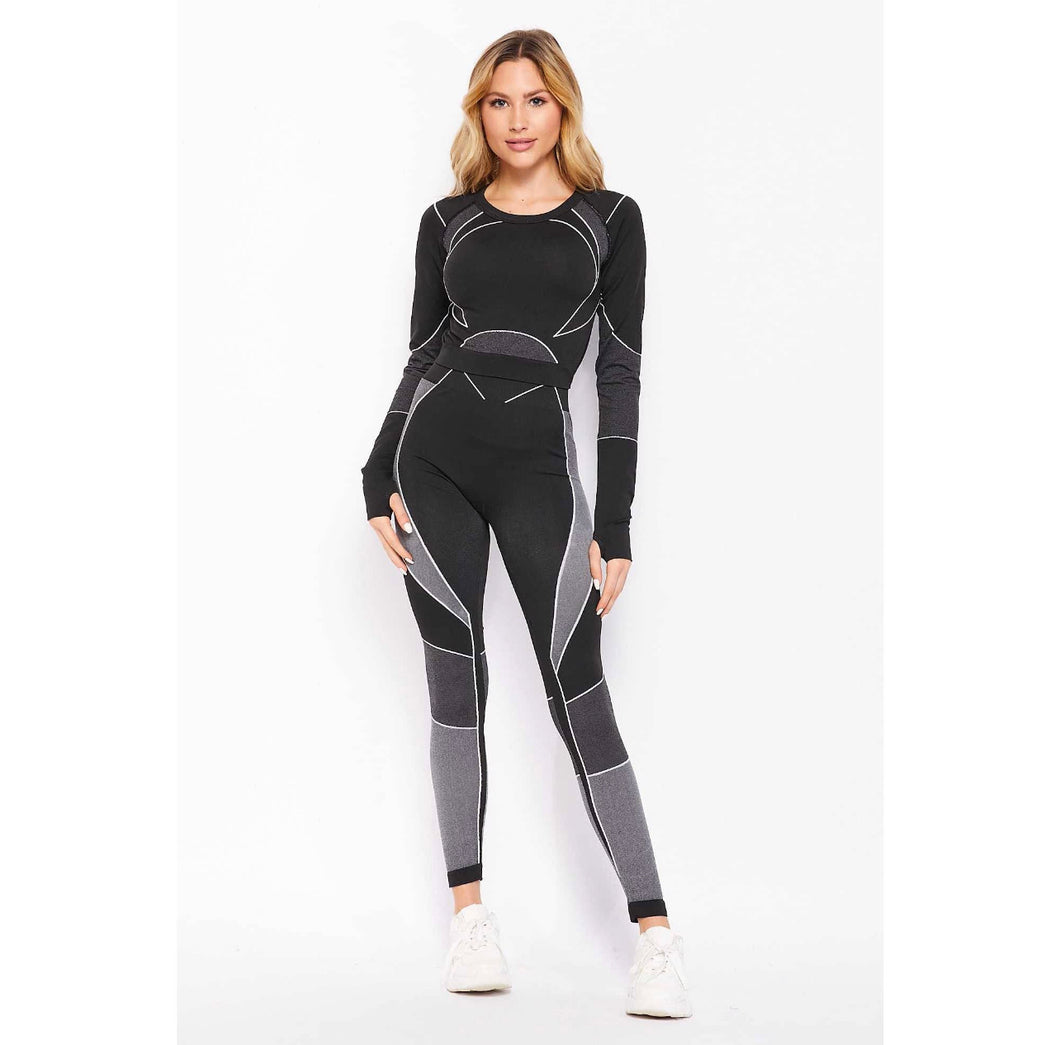 Active Cropped Top Leggings Set